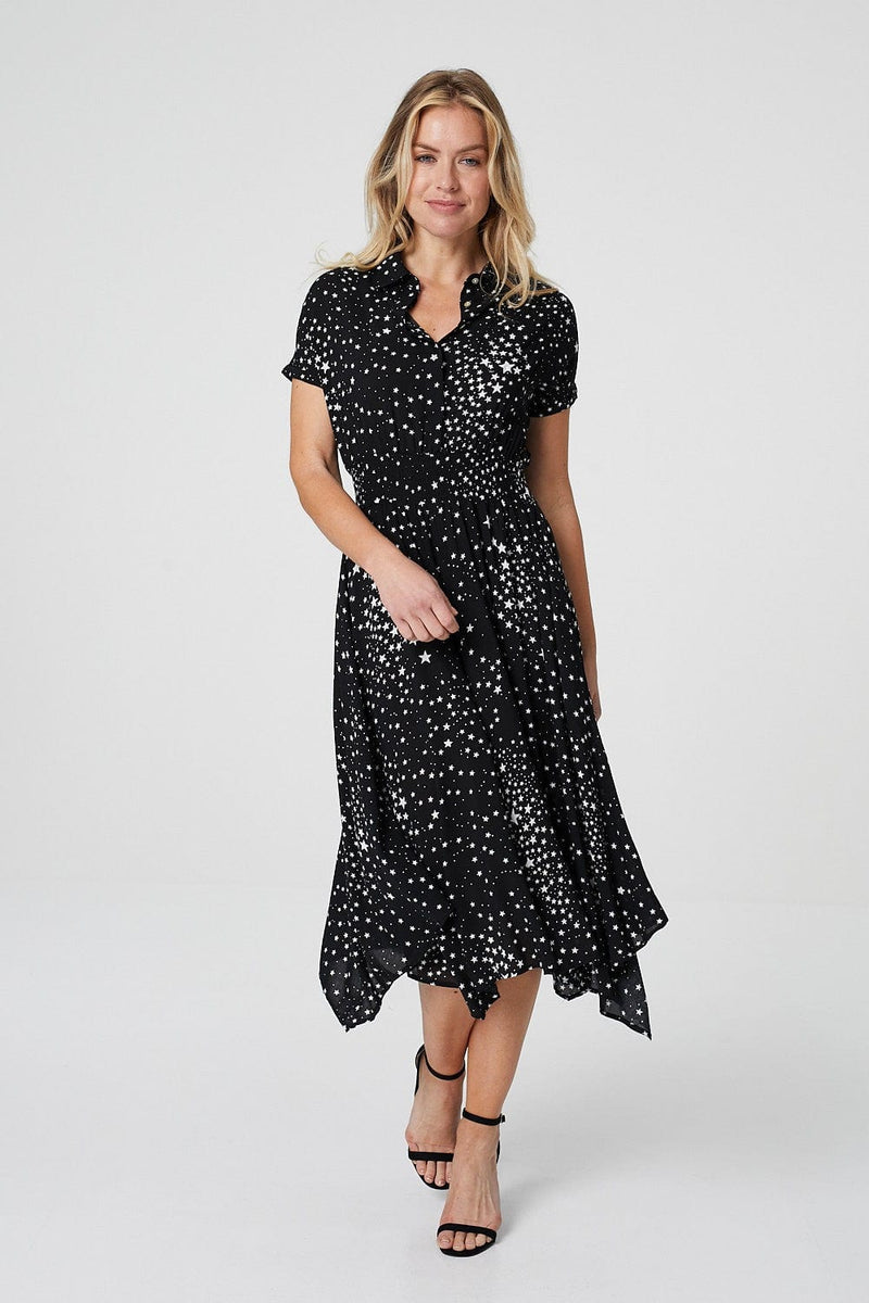 Star Print Midi Shirt Dress | Izabel London